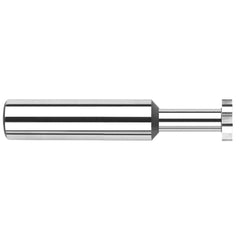 Woodruff Keyseat Cutter: 0.5″ Cut Dia, 0.312″ Cut Width, 1/2″ Shank Dia, Straight Tooth 3″ OAL, 8 Teeth, Solid Carbide