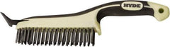 Hyde Tools - 20 Rows x 4 Columns Steel Scratch Brush - 6" Brush Length, 12-3/4" OAL, 1-1/8" Trim Length, Plastic with Rubber Overmold Ergonomic Handle - All Tool & Supply