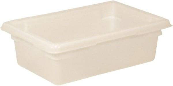 Rubbermaid - Rectangular, White Polyethylene Food Tote Box - 6" High x 12" Wide x 18" Long, with Snap-On Lid - All Tool & Supply