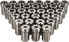 Parlec - 33 Piece, 1/4" to 3/4" Capacity, Double Angle Collet Set - Series DA180 - Exact Industrial Supply