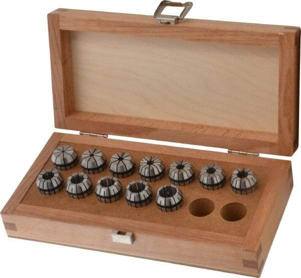 Parlec - 12 Piece, 1mm to 13mm Capacity, ER Collet Set - Increments of 1mm, Series ER20 - Exact Industrial Supply