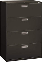 Hon - 36" Wide x 53-1/4" High x 19-1/4" Deep, 4 Drawer Lateral File - Steel, Charcoal - All Tool & Supply