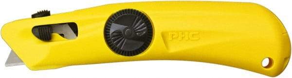 PHC - Springback Utility Knife - 1-5/8" Blade, Yellow Plastic Handle, 1 Blade Included - All Tool & Supply