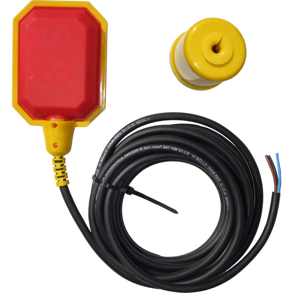 Float Switches; Pump Type: Float Switch; For Use With: Sump/Grinder Pumps; Float Style: Weighted Control Float Switch; Voltage (AC): 3.3V DC; 120V AC; 220V AC; 12V DC; Horsepower: 1/2; Amperage Rating: 13.0000; Cord Length: 16; Mount Type: Pipe Mount; Min