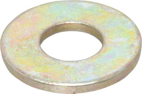 Value Collection - 5/16" Screw, Grade SAE 1035-1050 Alloy Steel USS Flat Washer - 0.37" ID x 0.905" OD, 0.104" Thick, Zinc Yellow Dichromate Finish - All Tool & Supply