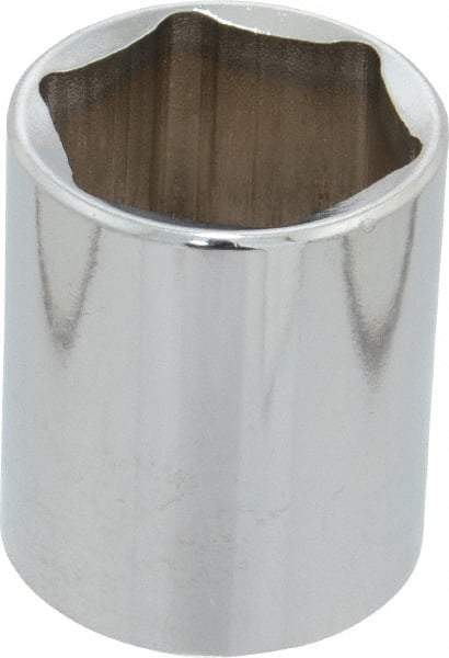 Proto - 1/2" Drive, Standard Hand Socket - 6 Points, 1-3/4" OAL, Chrome Finish - All Tool & Supply