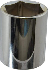 Proto - 1/2" Drive, Standard Hand Socket - 6 Points, 1-3/4" OAL, Chrome Finish - All Tool & Supply