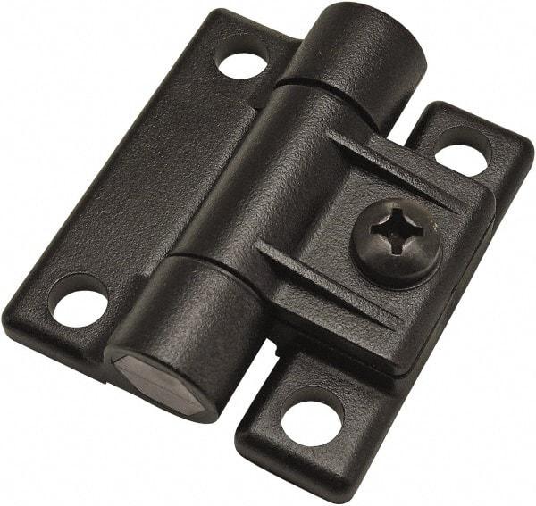 80/20 Inc. - 2-1/4" Long x 2-1/2" Wide x 19.56mm Thick, Adjustable Hinge - Black Acetal, No Finish - All Tool & Supply