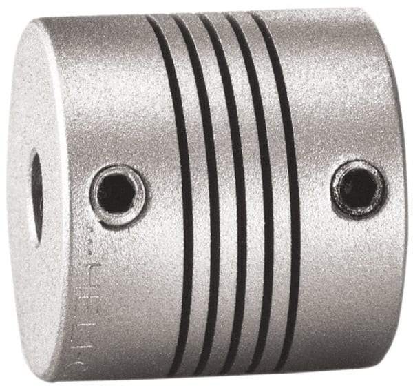 Lovejoy - 3/8" Max Bore Diam, Flexible Screw Hub Coupling - 1.12" OD, 1.12" OAL, Anodized Aluminum - All Tool & Supply