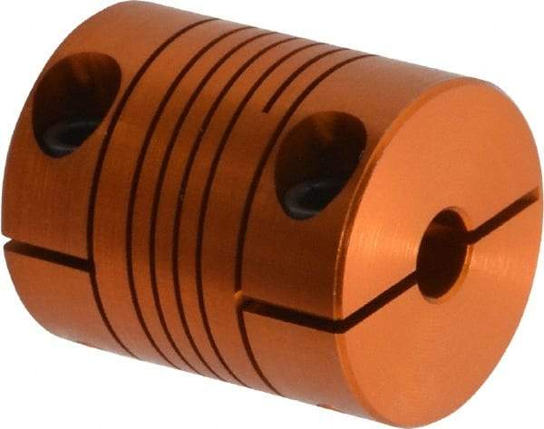 Lovejoy - 1/4" Max Bore Diam, Flexible Clamp Hub Coupling - 3/4" OD, 0.9" OAL, Anodized Aluminum - All Tool & Supply