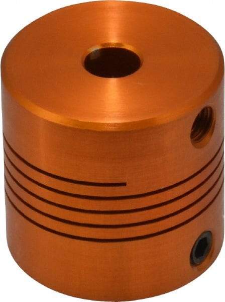 Lovejoy - 1/4" Max Bore Diam, Flexible Screw Hub Coupling - 1" OD, 1" OAL, Anodized Aluminum - All Tool & Supply