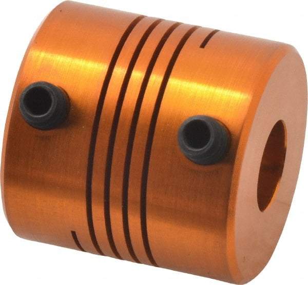 Lovejoy - 3/8" Max Bore Diam, Flexible Screw Hub Coupling - 1" OD, 1" OAL, Anodized Aluminum - All Tool & Supply