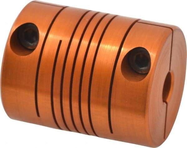 Lovejoy - 1/4" Max Bore Diam, Flexible Clamp Hub Coupling - 1" OD, 1-1/4" OAL, Anodized Aluminum - All Tool & Supply