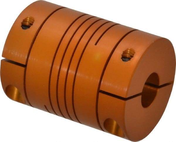 Lovejoy - 3/8" Max Bore Diam, Flexible Clamp Hub Coupling - 1.12" OD, 1-1/2" OAL, Anodized Aluminum - All Tool & Supply