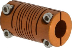 Lovejoy - 1/4" Max Bore Diam, Flexible Clamp Hub Coupling - 1/2" OD, 0.9" OAL, Anodized Aluminum - All Tool & Supply