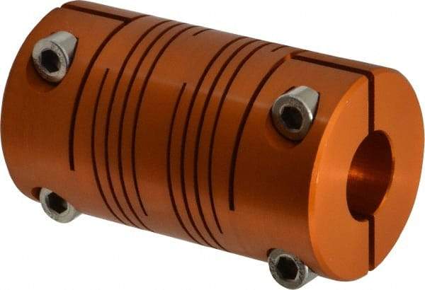 Lovejoy - 3/4" Max Bore Diam, Flexible Clamp Hub Coupling - 1-1/2" OD, 2.63" OAL, Anodized Aluminum - All Tool & Supply