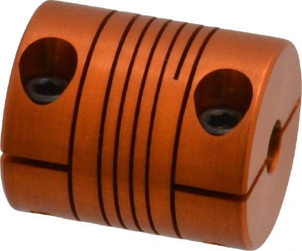 Lovejoy - 3/16" Max Bore Diam, Flexible Clamp Hub Coupling - 3/4" OD, 0.9" OAL, Anodized Aluminum - All Tool & Supply