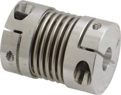 Lovejoy - 1/4" Max Bore Diam, Flexible Bellows Clamp Coupling - 0.984" OD, 1.023" OAL, Aluminum Hub with Stainless Steel Bellows - All Tool & Supply