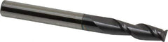 Accupro - 1/4", 2 Flute, Single End, Solid Carbide, 0.03" Corner Radius End Mill - 2-1/2" OAL, 40° Helix, Right Hand Flute, 3/4" LOC, Right Hand Cut - All Tool & Supply