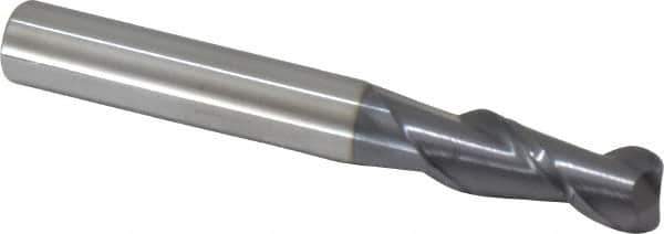 Accupro - 5/16", 2 Flute, Single End, Solid Carbide, 0.06" Corner Radius End Mill - 2-1/2" OAL, 40° Helix, Right Hand Flute, 3/4" LOC, Right Hand Cut - All Tool & Supply