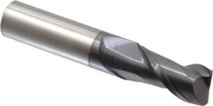 Accupro - 5/8", 2 Flute, Single End, Solid Carbide, 0.06" Corner Radius End Mill - 3-1/2" OAL, 40° Helix, Right Hand Flute, 1-1/4" LOC, Right Hand Cut - All Tool & Supply