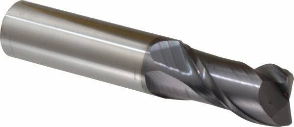 Accupro - 3/4", 2 Flute, Single End, Solid Carbide, 0.06" Corner Radius End Mill - 4" OAL, 40° Helix, Right Hand Flute, 1-1/2" LOC, Right Hand Cut - All Tool & Supply