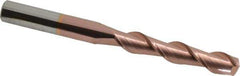 Accupro - 9/16", 3" LOC, 9/16" Shank Diam, 6" OAL, 2 Flute, Solid Carbide Square End Mill - Single End, TiCN Finish, Spiral Flute, 40° Helix, Centercutting, Right Hand Cut, Right Hand Flute - All Tool & Supply