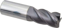 Accupro - 1", 4 Flute, Single End, Solid Carbide, 0.06" Corner Radius End Mill - 4" OAL, 40° Helix, Right Hand Flute, 1-3/4" LOC, Right Hand Cut - All Tool & Supply