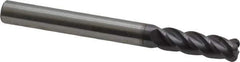 Accupro - 1/4", 4 Flute, Single End, Solid Carbide, 0.06" Corner Radius End Mill - 2-1/2" OAL, 40° Helix, Right Hand Flute, 3/4" LOC, Right Hand Cut - All Tool & Supply