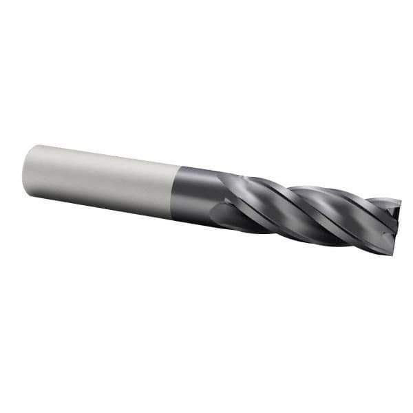 Accupro - 5/8", 4 Flute, Single End, Solid Carbide, 0.045" Corner Radius End Mill - 3-1/2" OAL, 40° Helix, Right Hand Flute, 1-1/4" LOC, Right Hand Cut - All Tool & Supply