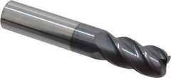 Accupro - 5/8", 4 Flute, Single End, Solid Carbide, 0.09" Corner Radius End Mill - 3-1/2" OAL, 40° Helix, Right Hand Flute, 1-1/4" LOC, Right Hand Cut - All Tool & Supply