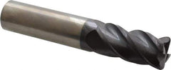 Accupro - 3/4", 4 Flute, Single End, Solid Carbide, 0.09" Corner Radius End Mill - 4" OAL, 40° Helix, Right Hand Flute, 1-1/2" LOC, Right Hand Cut - All Tool & Supply