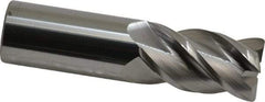 Accupro - 1", 4 Flute, Single End, Solid Carbide, 0.06" Corner Radius End Mill - 4" OAL, 40° Helix, Right Hand Flute, 1-3/4" LOC, Right Hand Cut - All Tool & Supply