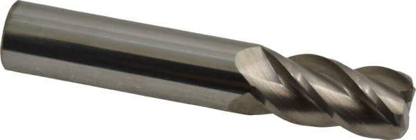 Accupro - 5/8", 4 Flute, Single End, Solid Carbide, 0.09" Corner Radius End Mill - 3-1/2" OAL, 40° Helix, Right Hand Flute, 1-1/4" LOC, Right Hand Cut - All Tool & Supply