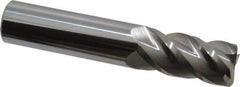 Accupro - 3/4", 4 Flute, Single End, Solid Carbide, 0.045" Corner Radius End Mill - 4" OAL, 40° Helix, Right Hand Flute, 1-1/2" LOC, Right Hand Cut - All Tool & Supply