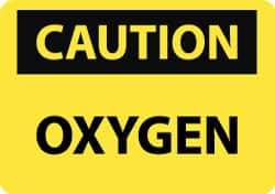 NMC - "Caution - Oxygen", 10" Long x 14" Wide, Pressure-Sensitive Vinyl Safety Sign - Rectangle, 0.004" Thick, Use for Hazardous Materials - All Tool & Supply