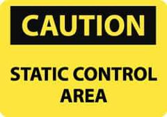 NMC - "Caution - Static Control Area", 10" Long x 14" Wide, Aluminum Safety Sign - Rectangle, 0.04" Thick, Use for Security & Admittance - All Tool & Supply