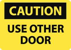 NMC - Caution - Use Other Door, Plastic Fire and Exit Sign - 14" Wide x 10" High - All Tool & Supply