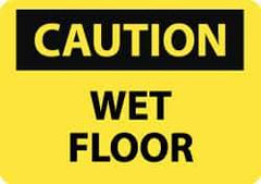 NMC - "Caution - Wet Floor", 10" Long x 14" Wide, Rigid Plastic Safety Sign - Rectangle, 0.05" Thick, Use for Restroom, Janitorial & Housekeeping - All Tool & Supply