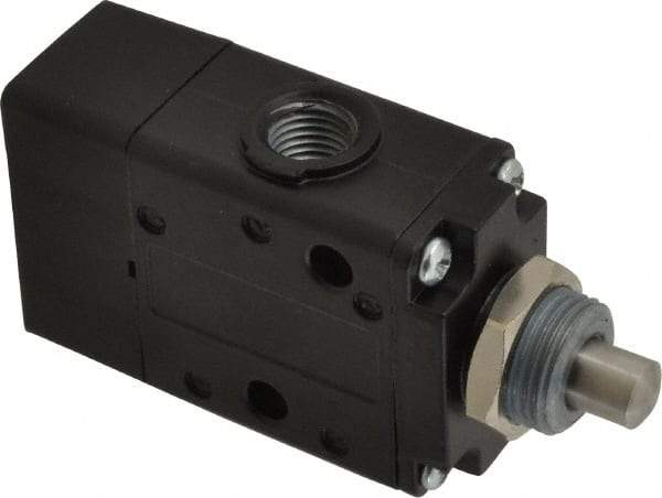 Norgren - 0.98 CV Rate, 1/4" NPT Inlet 3/2 Super Mechanical Valve - 1/4" NPT Inlet, Packed Spool Valve, Plunger Actuator - All Tool & Supply