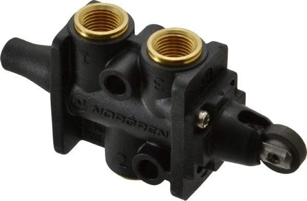 Norgren - 0.34 CV Rate, 1/8" NPT Inlet 3/2 Super Mechanical Valve - 1/8" NPT Inlet, Packed Spool Valve, Roller Actuator - All Tool & Supply