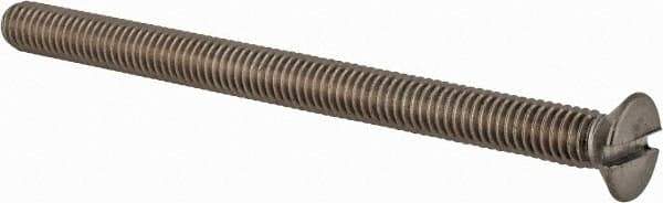 Value Collection - M6x1.00 Metric Coarse, 80mm OAL Slotted Drive Machine Screw - Flat Head, Grade 18-8 & A2 Stainless Steel, Uncoated, Without Washer - All Tool & Supply