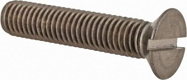 Value Collection - M8x1.25 Metric Coarse, 40mm OAL Slotted Drive Machine Screw - Flat Head, Grade 18-8 & A2 Stainless Steel, Uncoated, Without Washer - All Tool & Supply