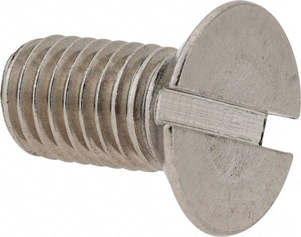 Value Collection - M10x1.50 Metric Coarse, 20mm OAL Slotted Drive Machine Screw - Flat Head, Grade 18-8 & A2 Stainless Steel, Uncoated, Without Washer - All Tool & Supply