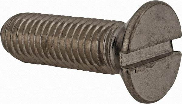 Value Collection - M12x1.75 Metric Coarse, 40mm OAL Slotted Drive Machine Screw - Flat Head, Grade 18-8 & A2 Stainless Steel, Uncoated, Without Washer - All Tool & Supply