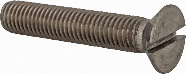 Value Collection - M12x1.75 Metric Coarse, 65mm OAL Slotted Drive Machine Screw - Flat Head, Grade 18-8 & A2 Stainless Steel, Uncoated, Without Washer - All Tool & Supply