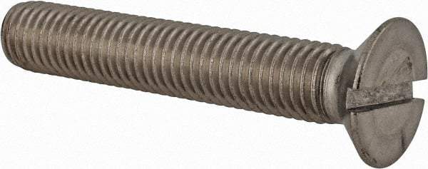 Value Collection - M12x1.75 Metric Coarse, 70mm OAL Slotted Drive Machine Screw - Flat Head, Grade 18-8 & A2 Stainless Steel, Uncoated, Without Washer - All Tool & Supply