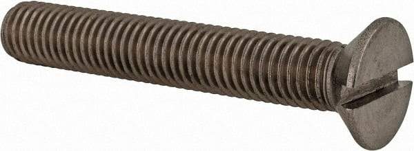 Value Collection - M12x1.75 Metric Coarse, 75mm OAL Slotted Drive Machine Screw - Flat Head, Grade 18-8 & A2 Stainless Steel, Uncoated, Without Washer - All Tool & Supply