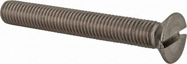 Value Collection - M12x1.75 Metric Coarse, 90mm OAL Slotted Drive Machine Screw - Flat Head, Grade 18-8 & A2 Stainless Steel, Uncoated, Without Washer - All Tool & Supply