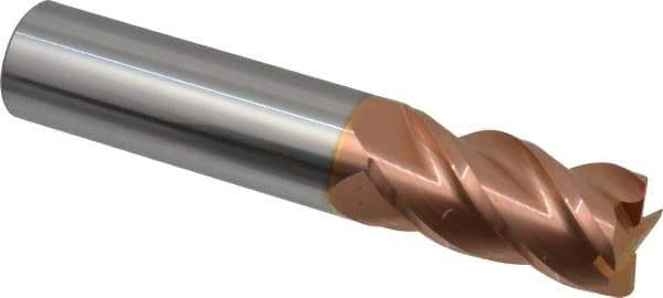 Accupro - 3/4", 4 Flute, Single End, Solid Carbide, 0.02" Corner Radius End Mill - 4" OAL, 40° Helix, Right Hand Flute, 1-1/2" LOC, Right Hand Cut - All Tool & Supply